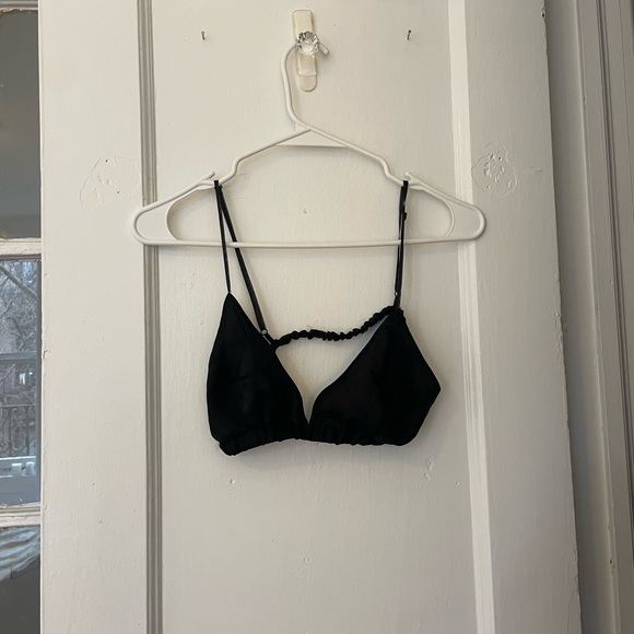 Staud Black Mesh Collared Blouse - Picture 6 of 6